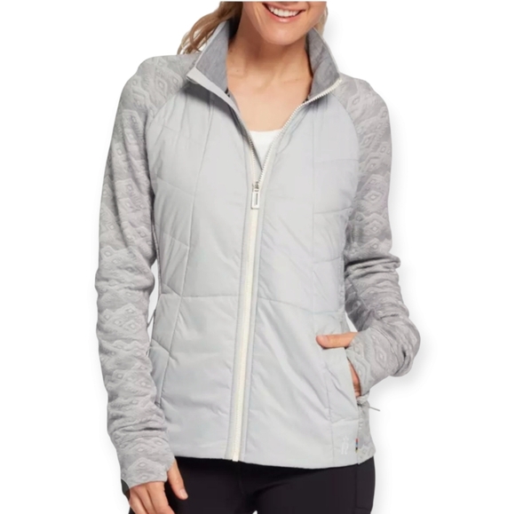 Smartwool Smartloft 60 Jacket Quilted Light Gray Mountain Fairisle Small - Picture 1 of 16